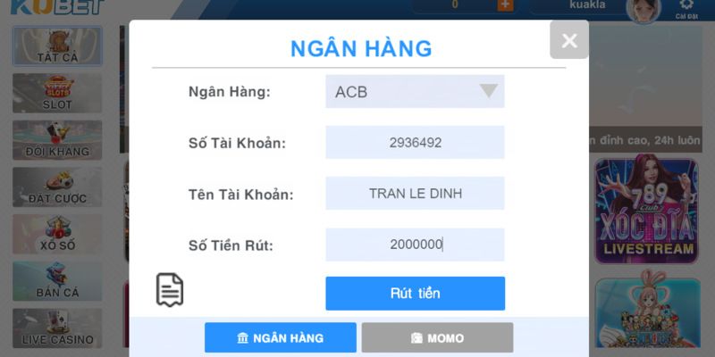 Chi tiết các bước rút tiền về tài khoản ngân hàng hướng đến tân binh 